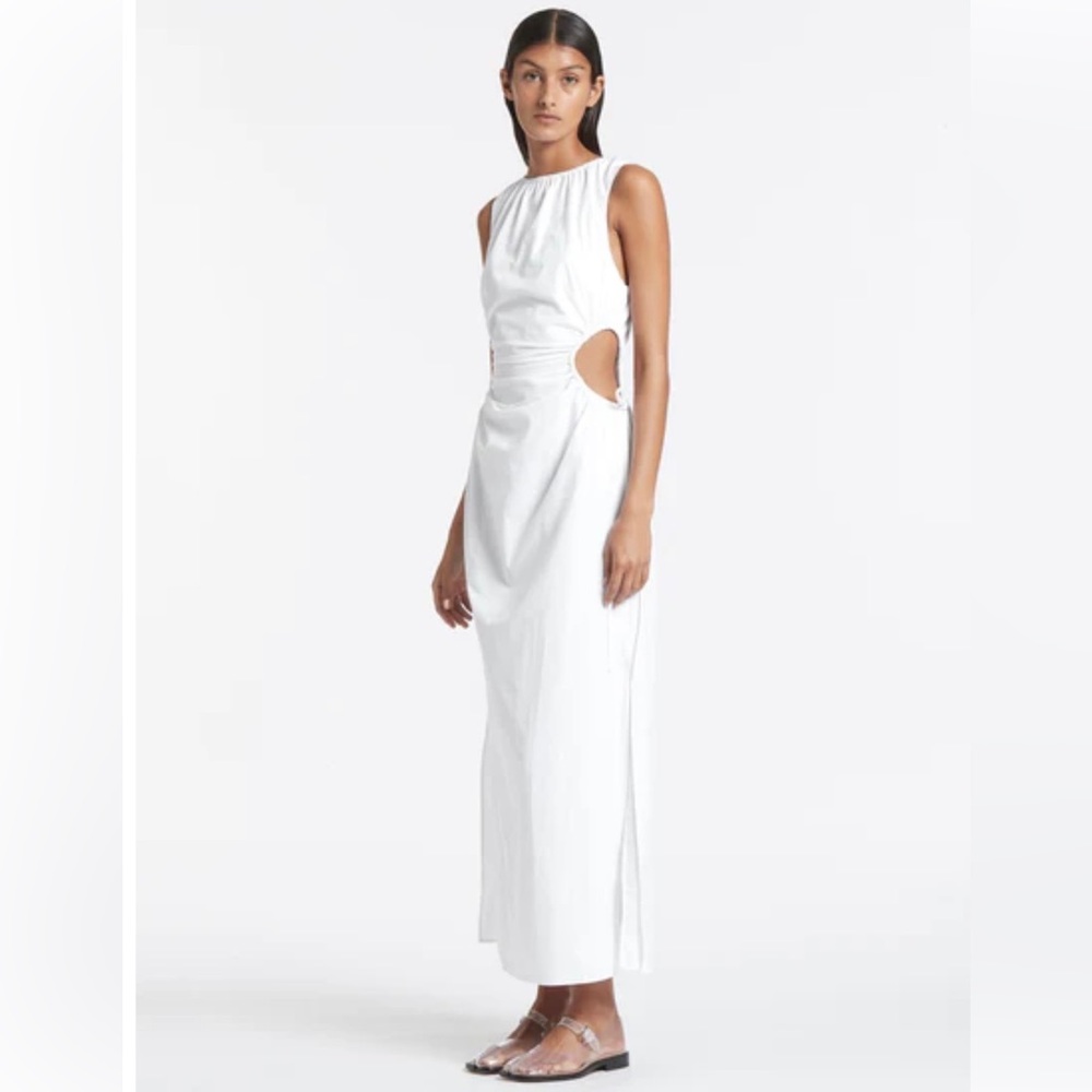 SIR the label Ilkin Tie Dress in white. SIR size 2. Equivalent to US size 6. NWT